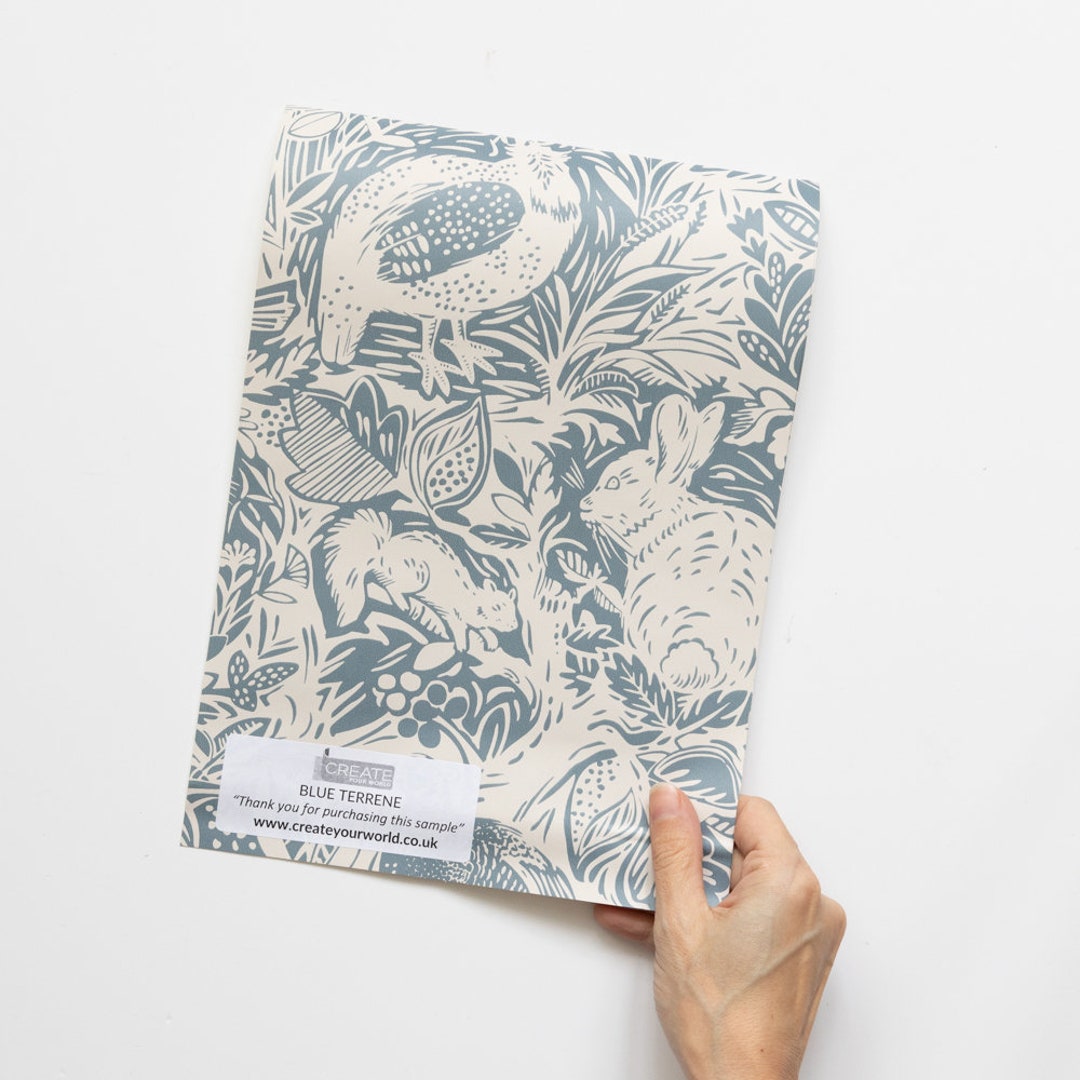 A4 SAMPLE TERRENE BLUE Peel and Stick Wallpaper Etsy UK