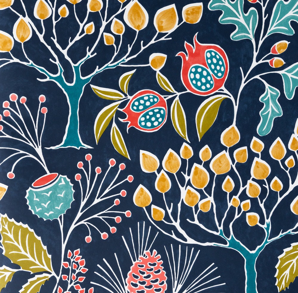 Nu Wallpaper GROOVY GARDEN NAVY Peel & Stick Wallpaper Etsy UK