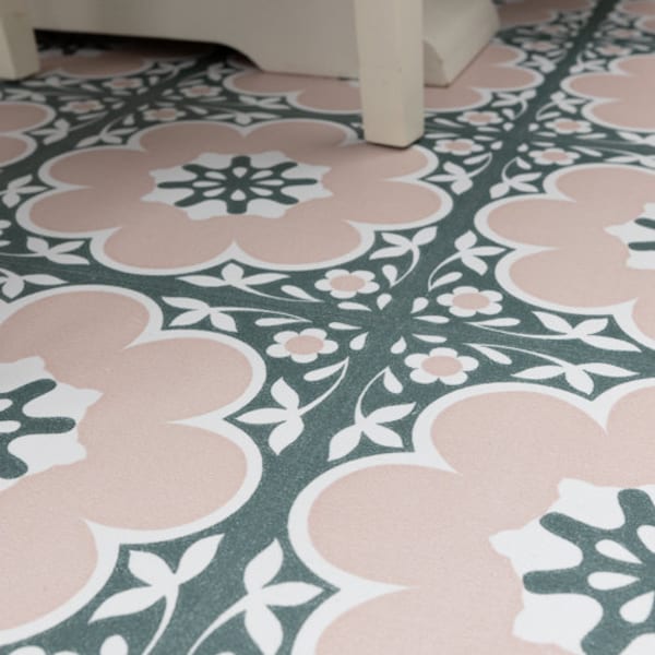 30.48cm X 30.48cm DAPHNE PINK peel and stick vinyl floor tiles