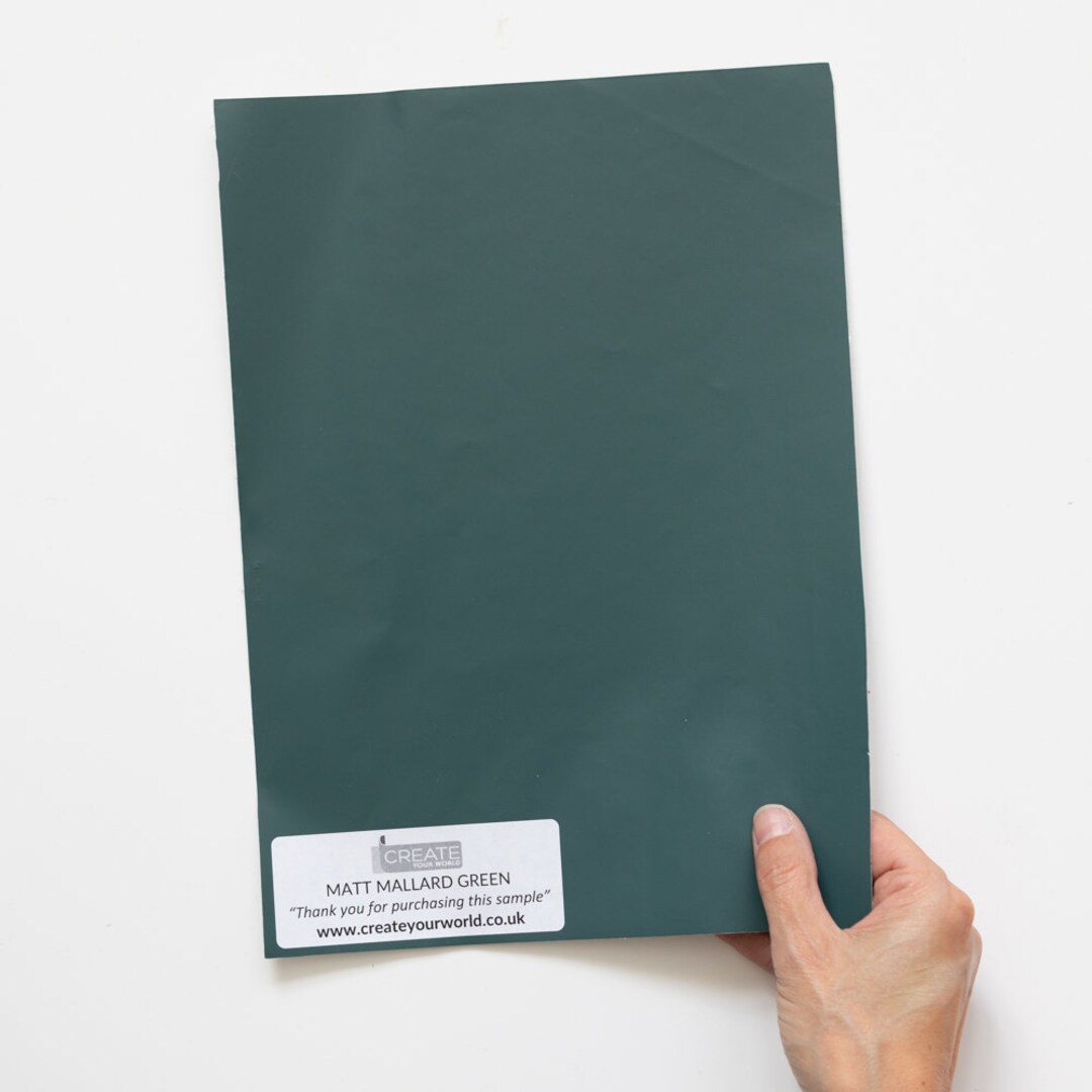 A4 SAMPLE - MATT MALLARD Green Sticky Back Plastic Vinyl Wrap Film ...