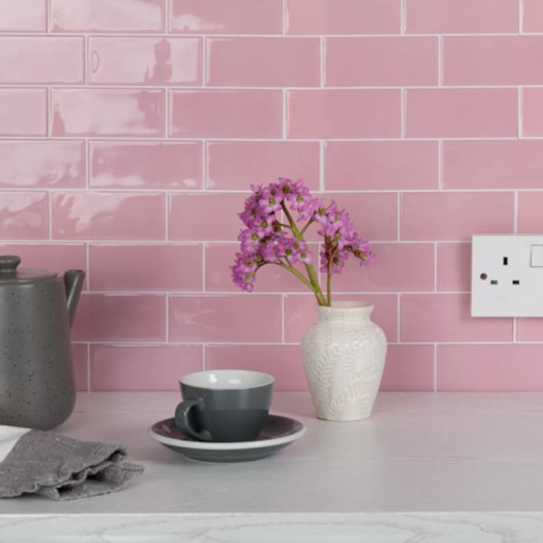 21cm X 28cm Large Metro Tile PINK 3D Epoxy Tile Stickers Etsy