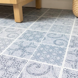 30.48cm x 30.48cm ROMAN MOSAIC peel and stick vinyl floor tiles