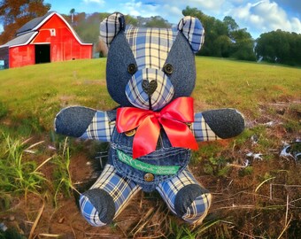 MEMORY BEAR made frim over-alls