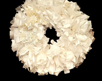 Memory Rag Wreath Made From Wedding Gown