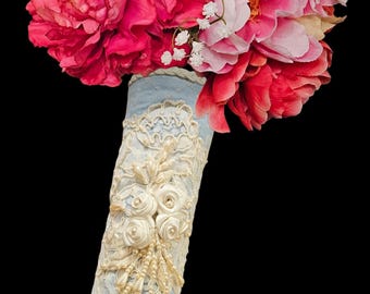 CUSTOM BOUQUET WRAP made from a wedding gown remnants