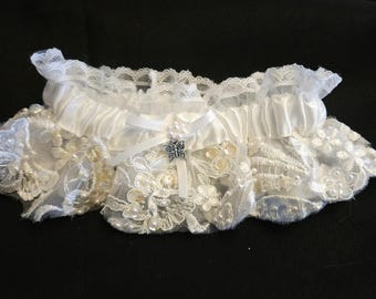CUSTOM BRIDAL GARTER from wedding gown