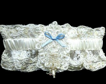 CUSTOM BRIDAL GARTER made from weddinggown