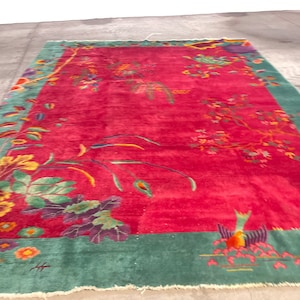 ANTIQUE CHINESE ART deco rug