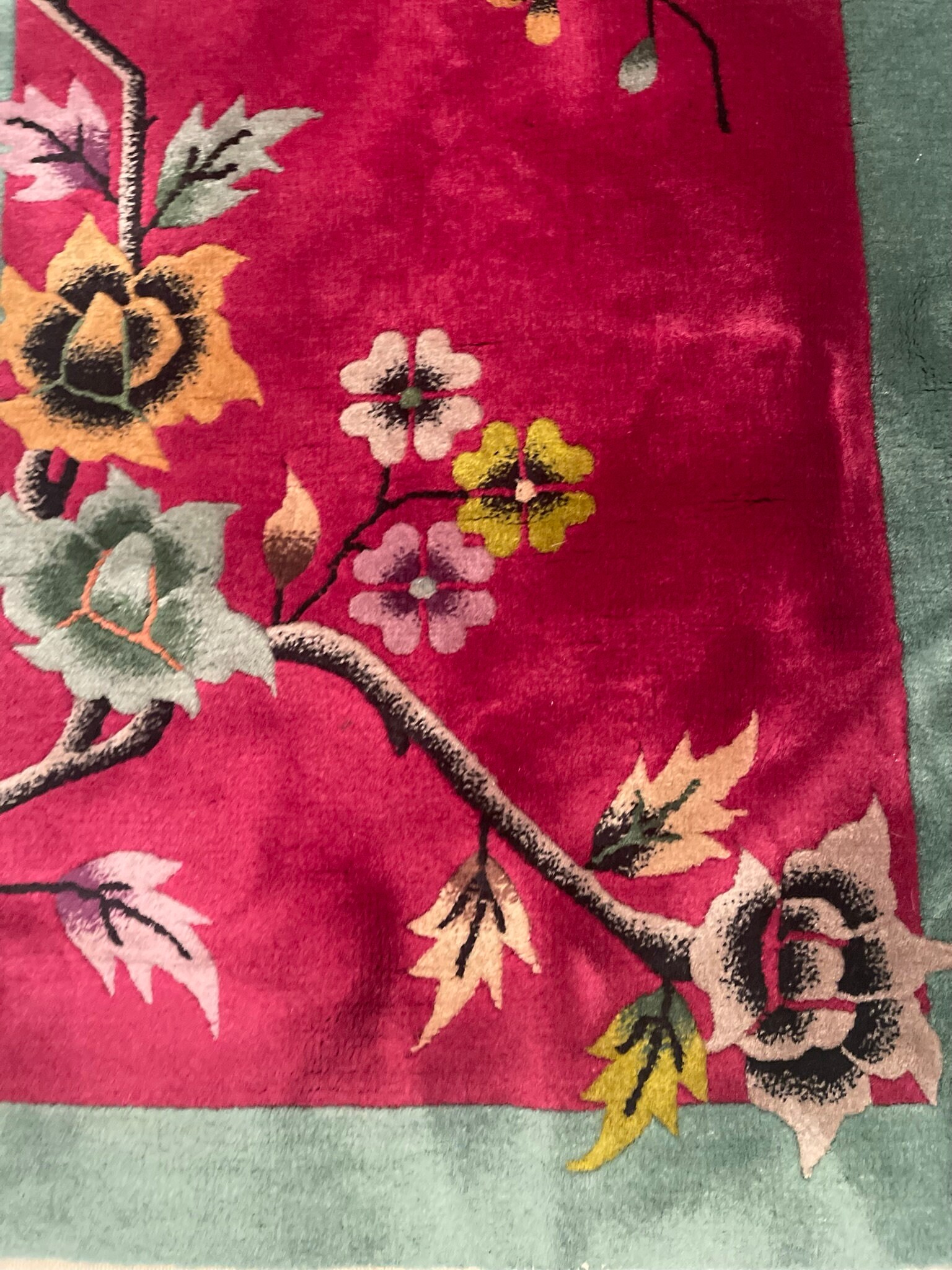 VINTAGE CHINESE ART Deco Rug 4' X 2' Etsy