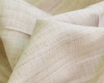 Handwoven Cotton Silk Fabric, by the Half Yard, Natural Undyed Handloom Tussar
