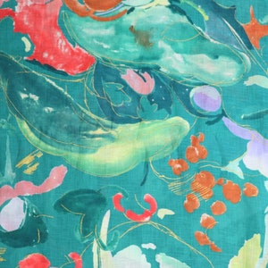 Nani Iro Linen Fabric, As It Is, by the Half Yard, Turquoise, Kokka Japanese Fabric