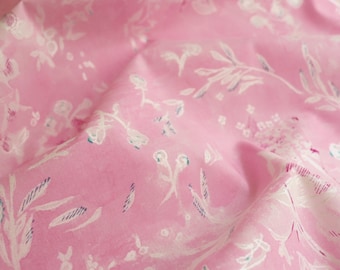 Nani Iro Fabric, Lokomaikai Organic Cotton Lawn, Rose Pink A by the Half Yard
