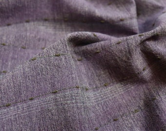 Yarn-Dye Cotton Fabric from Japan, Textured Purple and Gray Stripes by the Half Yard