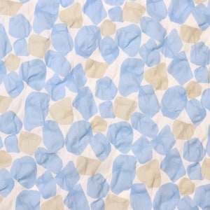 Cotton seersucker fabric from Japan light blue and white abstract print for summer sewing