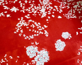 Nani Iro Fabric Lei Nani Organic Cotton Lawn, Red B by the Half Yard