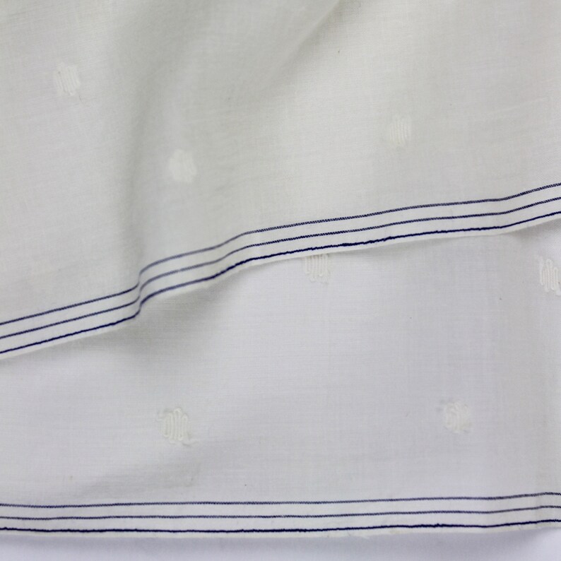 Ivory Dotted Borders Handwoven Cotton Jamdani Fabric by the Half Yard