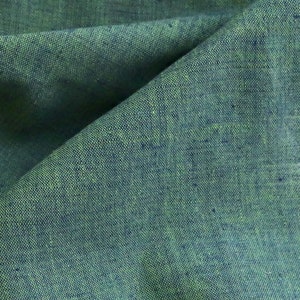Handwoven Cotton Fabric, by the Half Yard, Blue and Green Yarn-Dyed Shot Handloom image 6