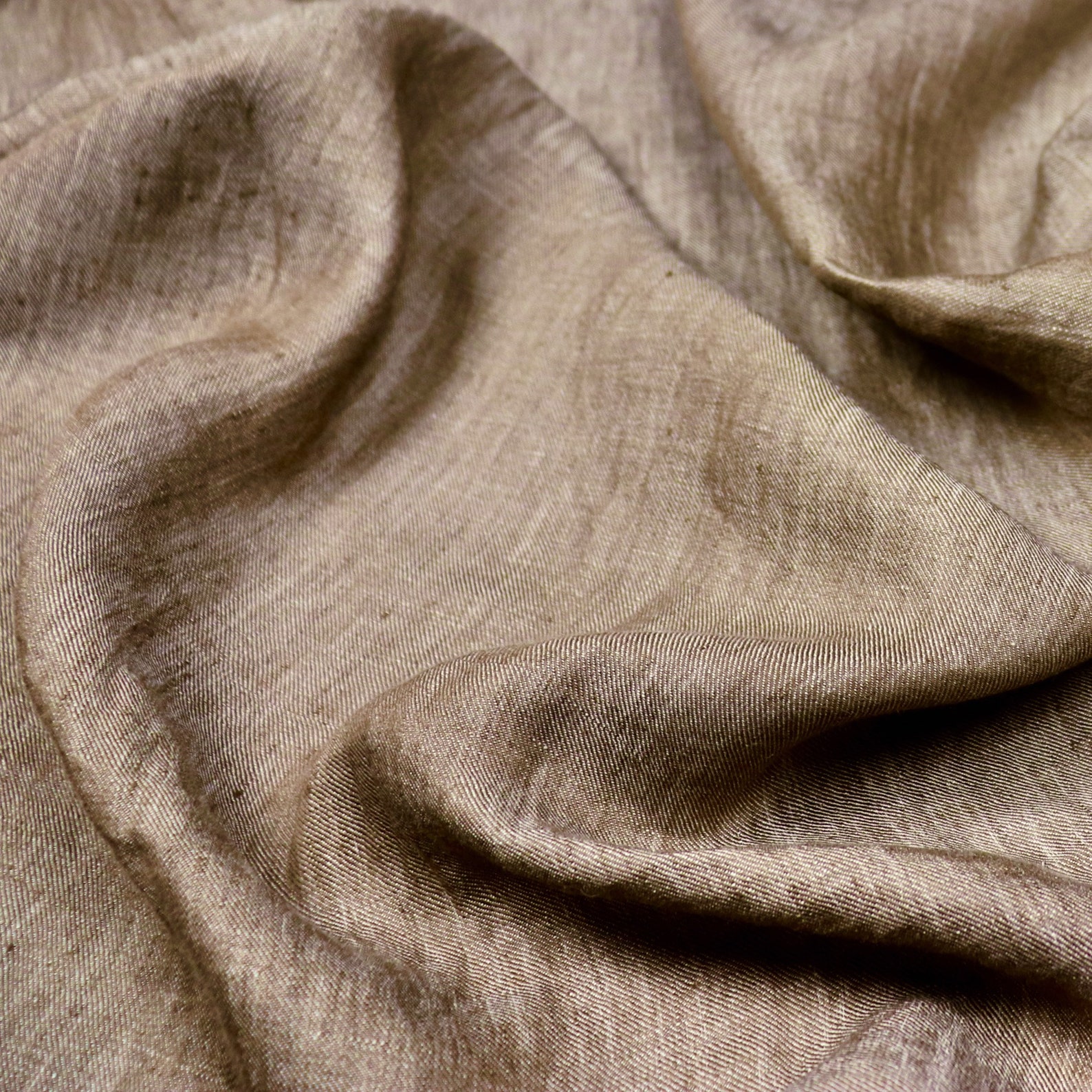 Handloom Linen Twill Fabric by the Half Yard Pecan Brown Etsy