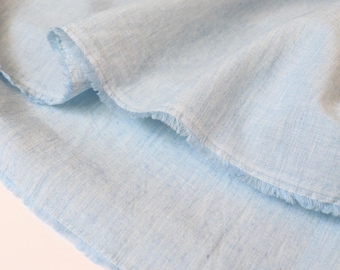 Organic Fabric Cotton Chambray from Japan, by the Yard, Sky Blue