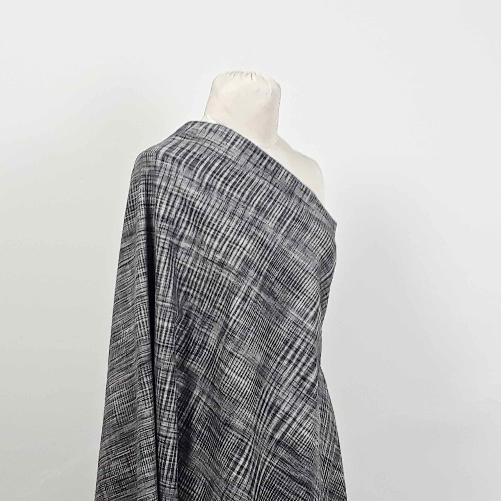 Handwoven Cotton Fabric Random Checks Black by the Half | Etsy