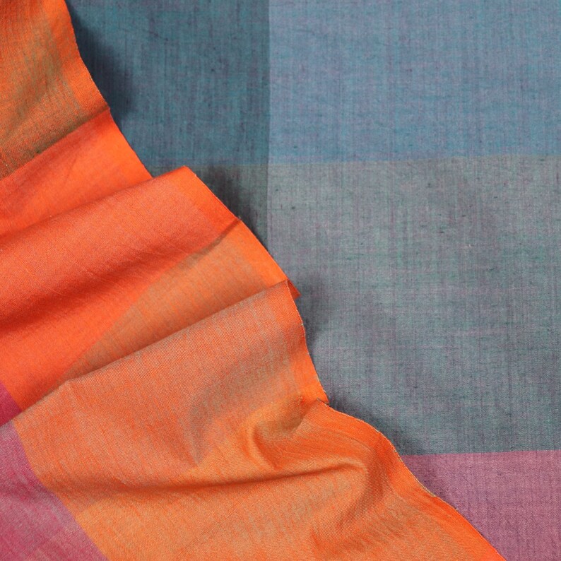 Handwoven Cotton Fabric Rainbow Yarndye Checks by the Half Etsy