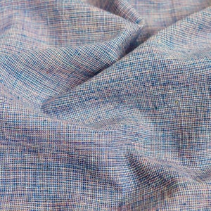 Handloom Cotton Fabric by the Half Yard, Purple Tweed Yarn Dye