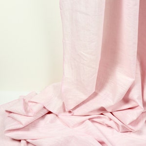 Handloom Cotton Fabric, Pale Pink Homespun Slub Voile, by the Half Yard