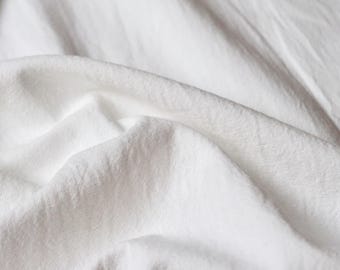 Japanese Linen Cotton Fabric, Creamy White Canvas by the Yard
