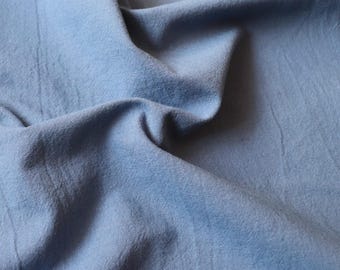 Japanese Canvas Linen Cotton Fabric, by the Yard, Mid-Blue