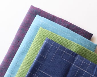 Handloom Cotton Fat Quarter Bundle, Jewel Tone Fabrics