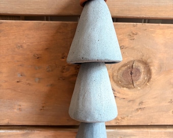 Unglazed Blue Stacked Bells