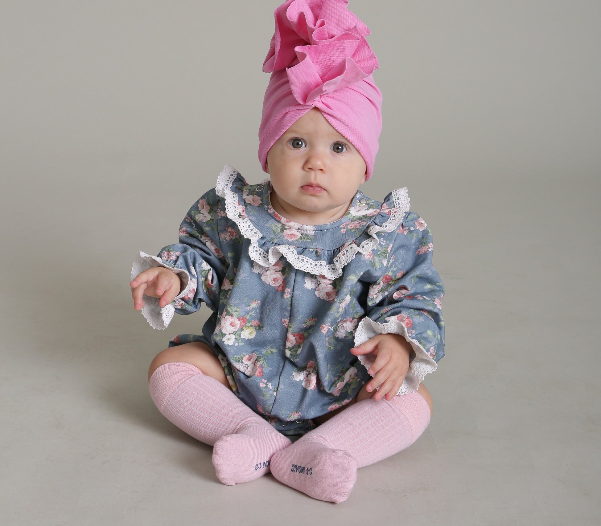 Baby girl fall floral oversized romper in retro style with Etsy