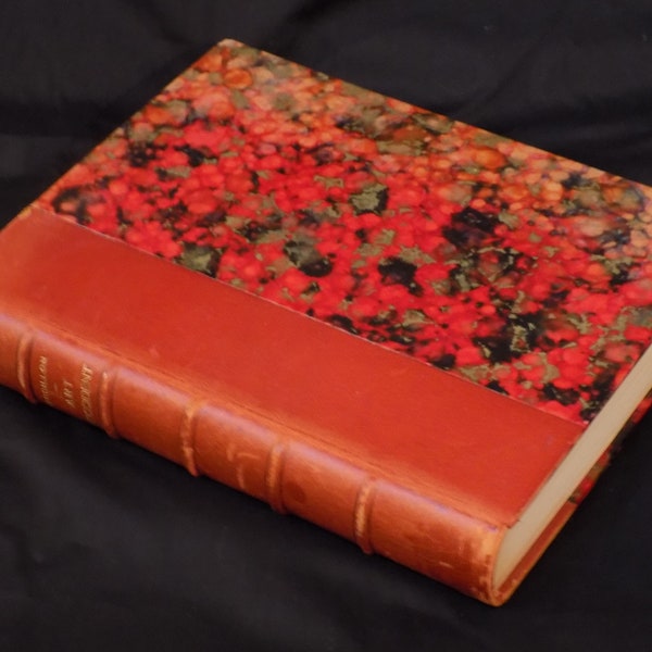 Art D'occident Le Moyen Age Roman Et Gothique Henri Focillon 1938 Hardcover Western Art  Marbled Hardcover Book Red Leather Bound Book