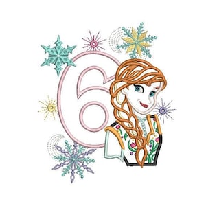 Anna Gestickte Applikation zum 6.Geburtstag