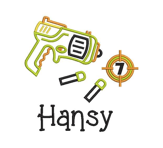 7e anniversaire Nerf Gun Machine à broder en applique