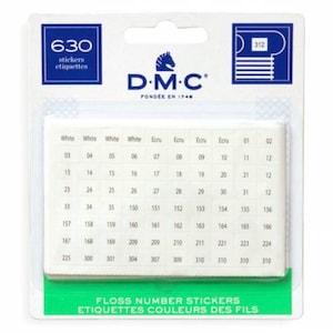 DMC  Floss Number Stickers