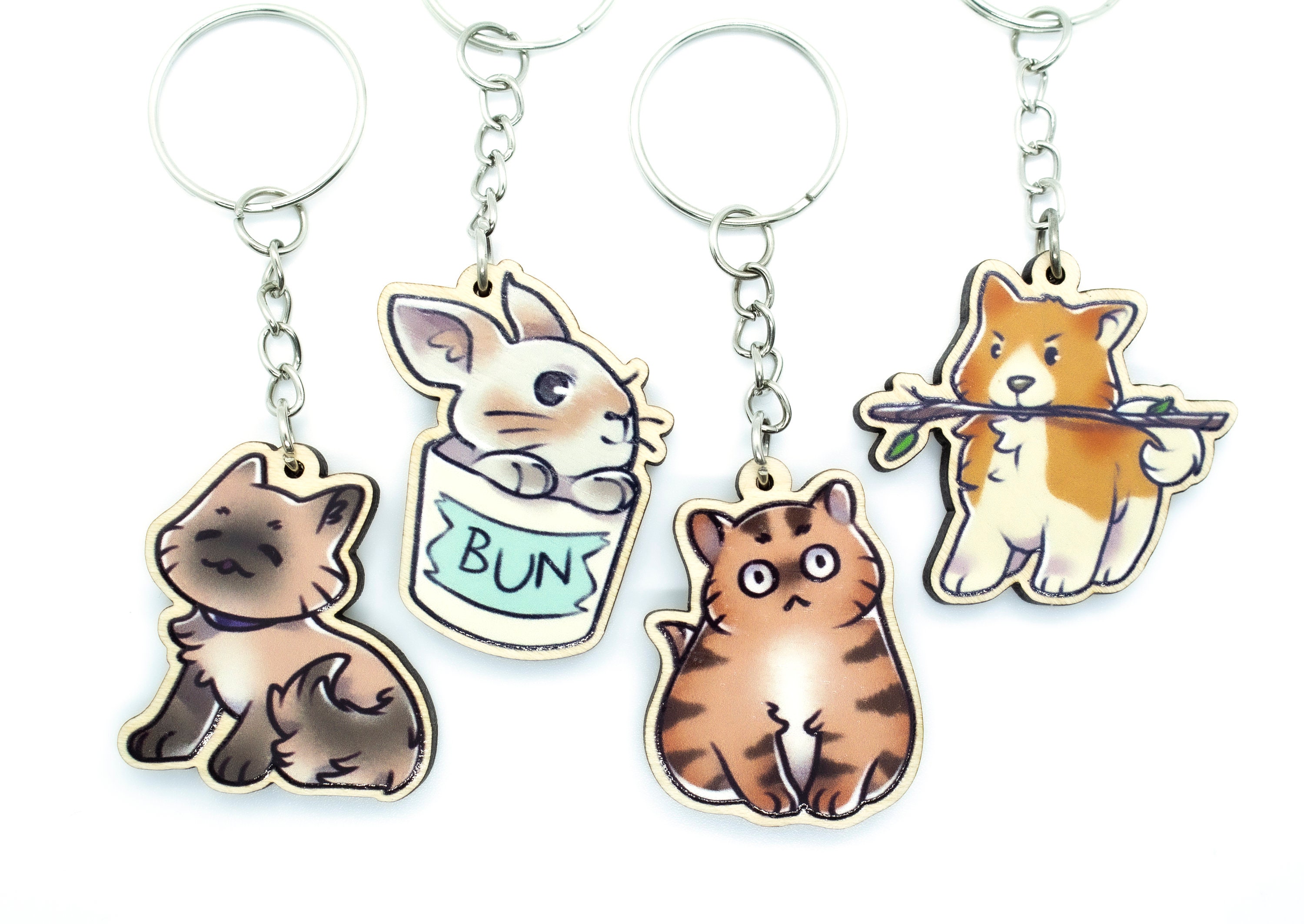 Cat keychain kitty keychain kitten keychain cute keychain Etsy