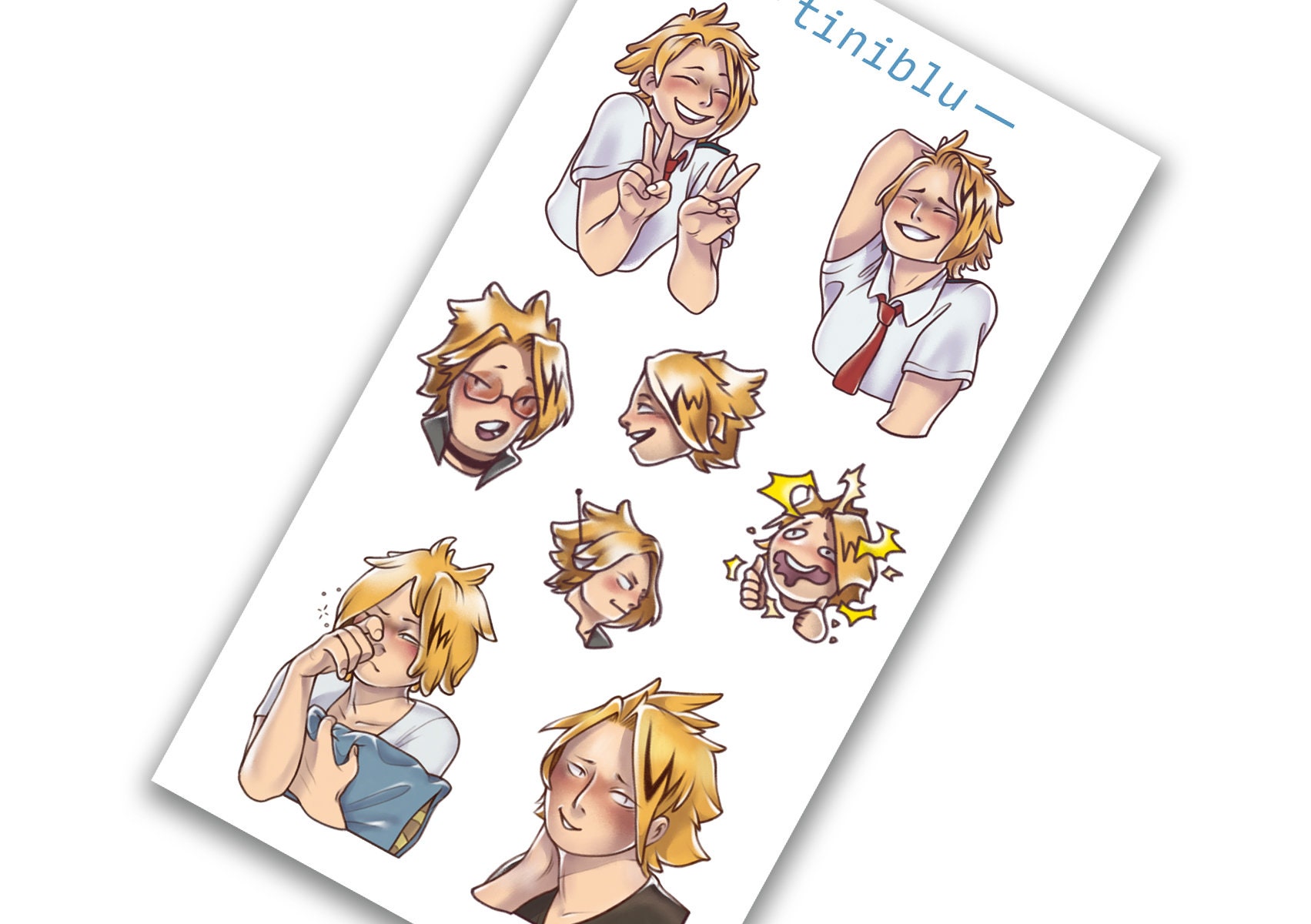 my hero academia kaminari denki sticker sheet kaminari etsy india
