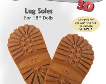 3D printable Lug Soles Pattern for 18" dolls such as American Girl Dolls