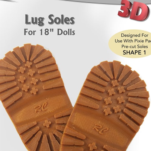 3d Printable Basic Soles Pattern For 18 Dolls Such As Etsy Uk
