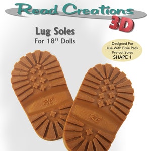 3D printable Lug Soles Pattern for 18&quot; dolls such as American Girl Dolls