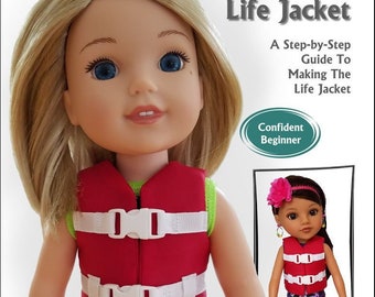 Life Jacket PDF sewing pattern for 14&quot; dolls such as WellieWishers and Hearts For Hearts Dolls