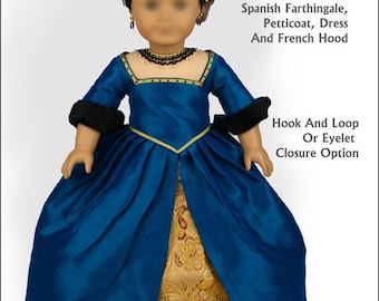 Tudor Ensemble PDF Sewing Pattern for 18" dolls such as American Girl Doll