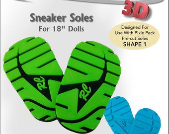 3D printable Sneaker Soles Pattern for 18" dolls such as American Girl Dolls