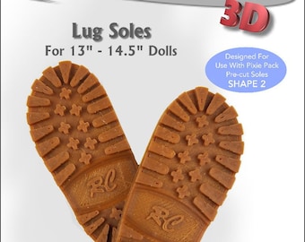 13-14 Inch Doll Pre-cut Shoe Sole SHAPE 2 Foam and Chipboard Color Variety 2