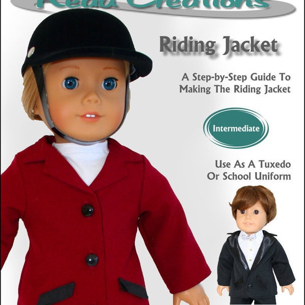 Riding Jacket PDF Sewing Pattern for 18" dolls such as American Girl Doll