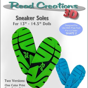 3D printable Sneaker Soles Pattern for 13&quot; - 14&quot; dolls such as WellieWishers