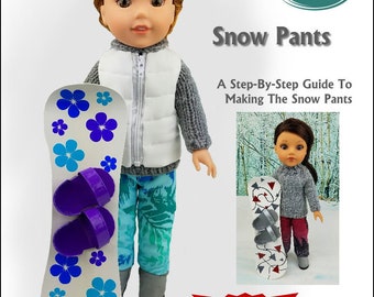 Snow Pants PDF sewing pattern for 14" dolls such as WellieWishers and Hearts For Hearts Dolls