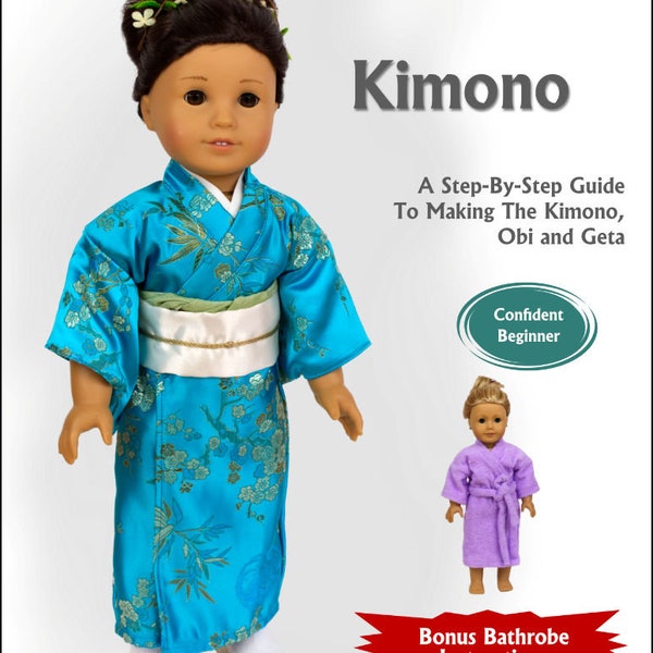 Kimono PDF Sewing Pattern for 18" dolls such as American Girl Doll