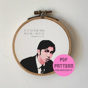 Primo Greg de Succession Cross Stitch Pattern PDF / Divertido patrón de punto de cruz PDF / Patrón de punto de cruz moderno / Cita del primo Greg